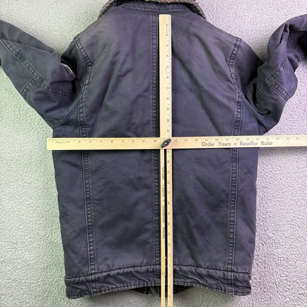 VTG Abercrombie & Fitch Adirondack Jacket Mens Medium Y2K Fur Lined Distressed